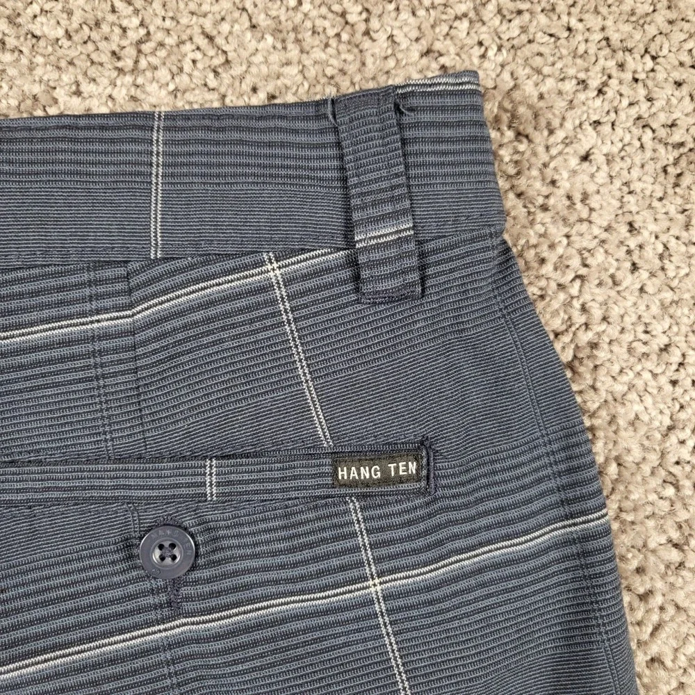 Hang Ten Mens Navy Plaid Hybrid Shorts Size 38 Performance‎ Stretch A1038017PS